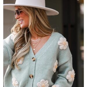 Dreamers blue and White Lace Cardigan Sweater
See last photo